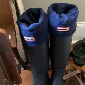 Navy blue hunter rain boot socks
